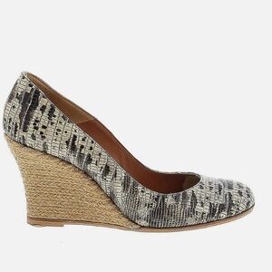 Lanvin Paris Animal Skin Wedge Worn Once Size 8